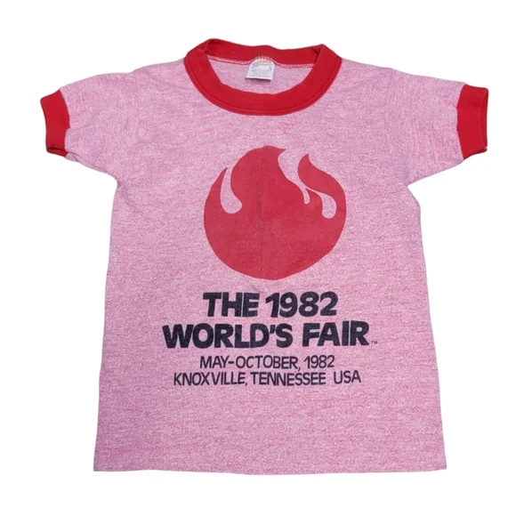 Vintage Authentic Kid's Red Banded World's Fair 1982 Shirt Size Small 6-8 - Picture 1 of 3